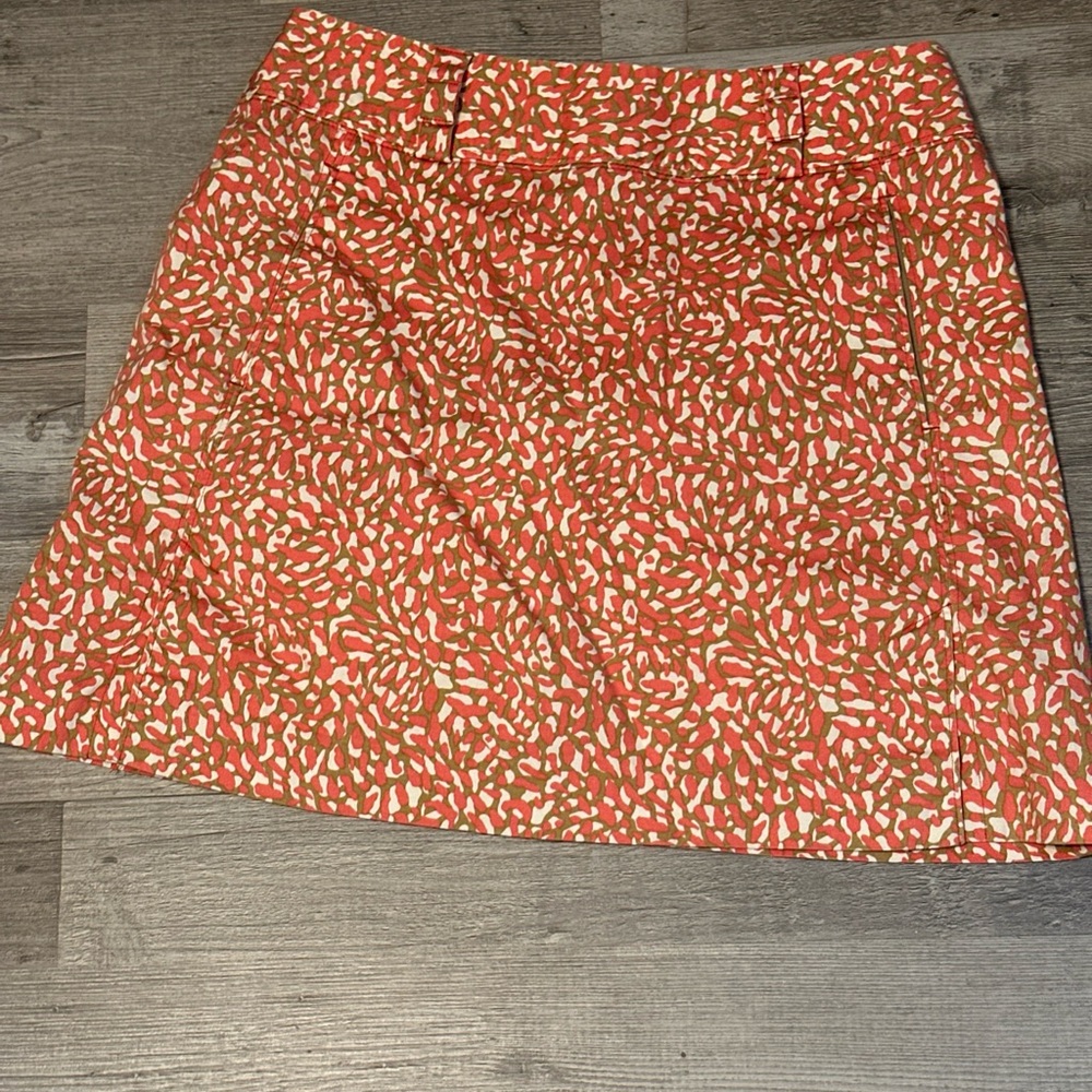 Sport Haley Orange and Cream A-Line Skort with Abstract Print